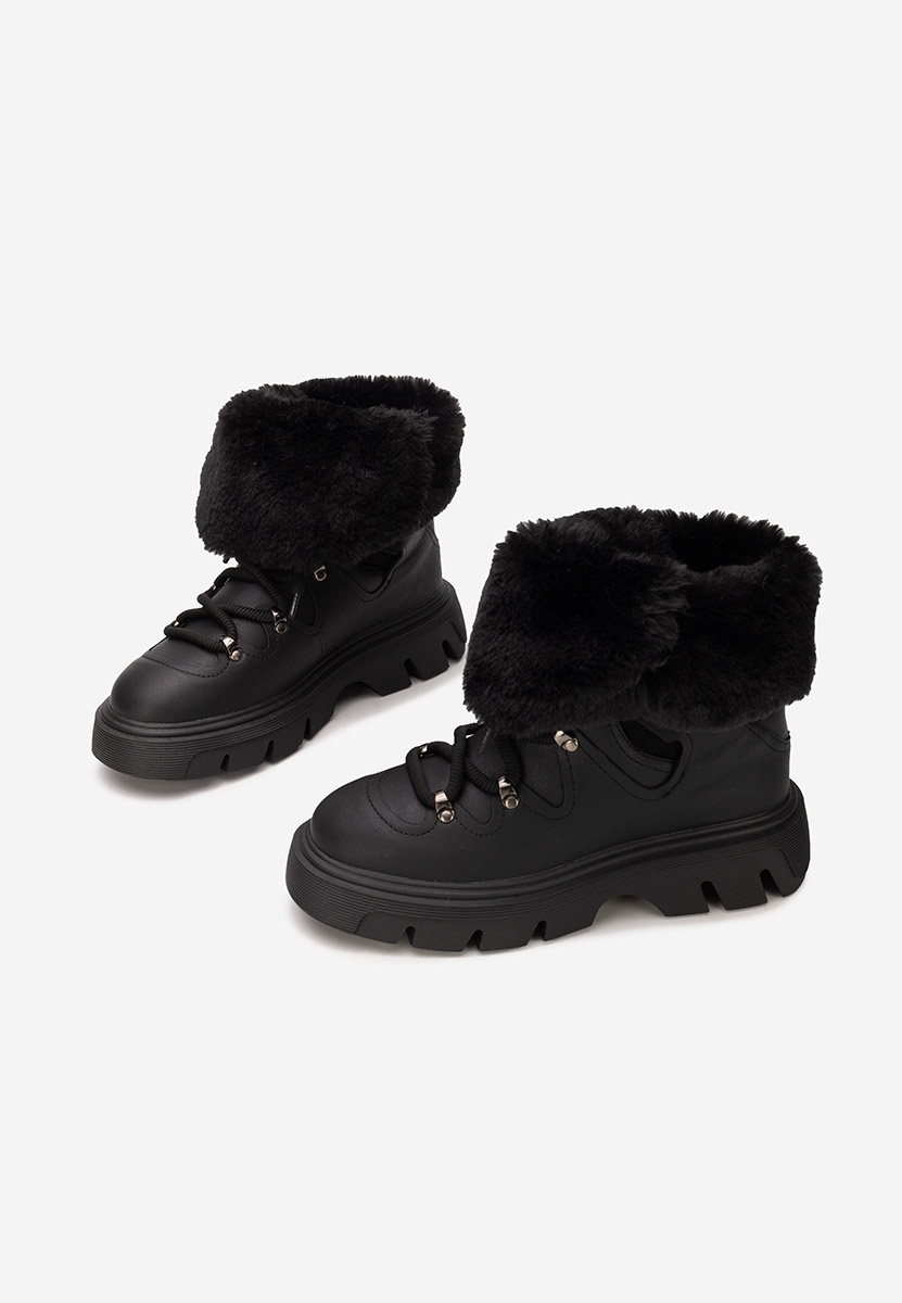 Černé kotníkové zimní boty Celima