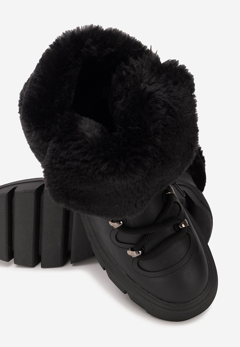 Černé kotníkové zimní boty Celima