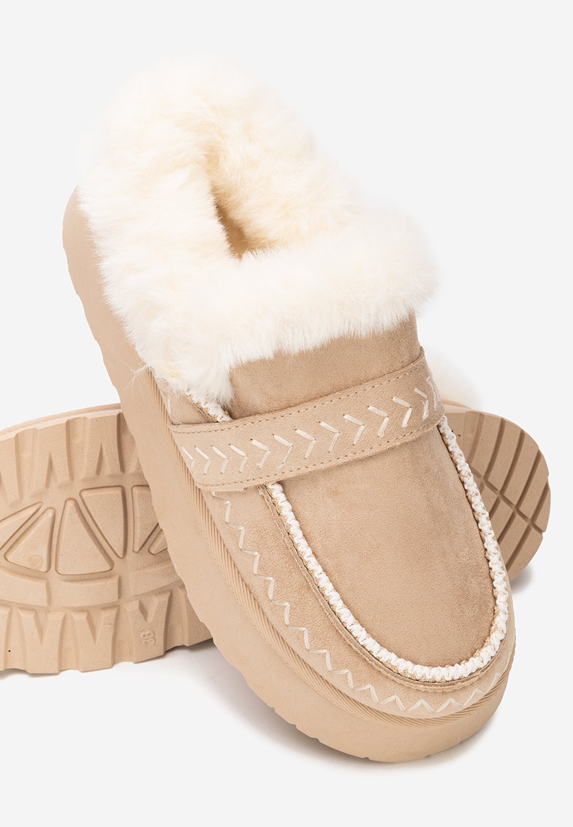 Béžové členkové čižmy na platforme Cirelia