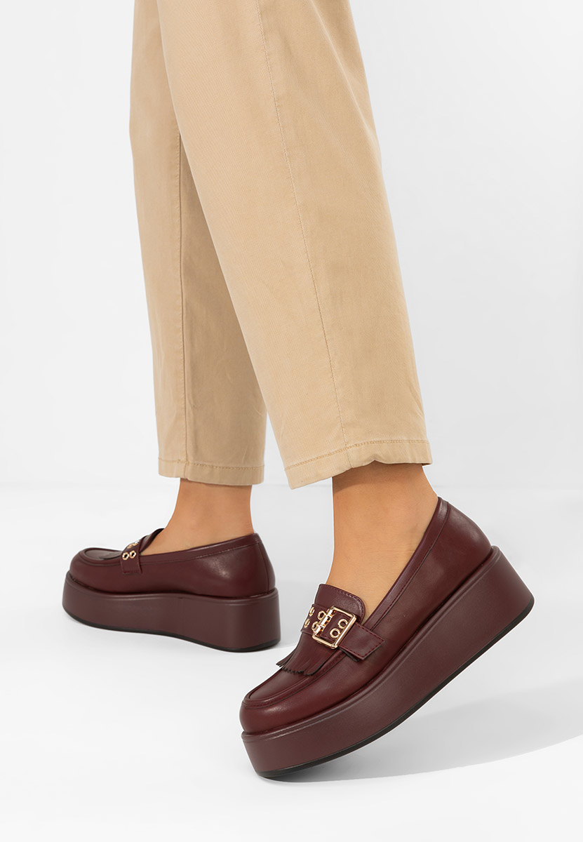 Bordové mokasíny na platformě Magie Bordové mokasíny na platformě Magie