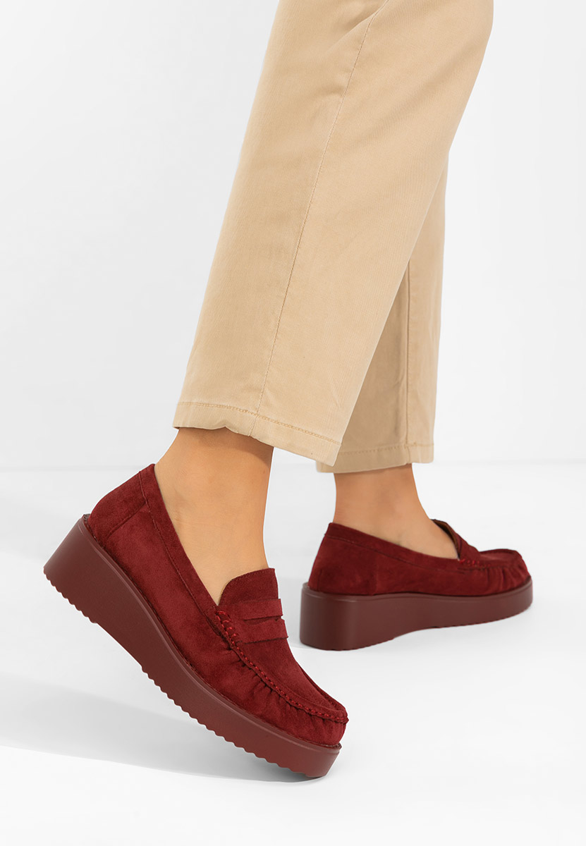 Bordové mokasíny na platformě Snuvia Bordové mokasíny na platformě Snuvia