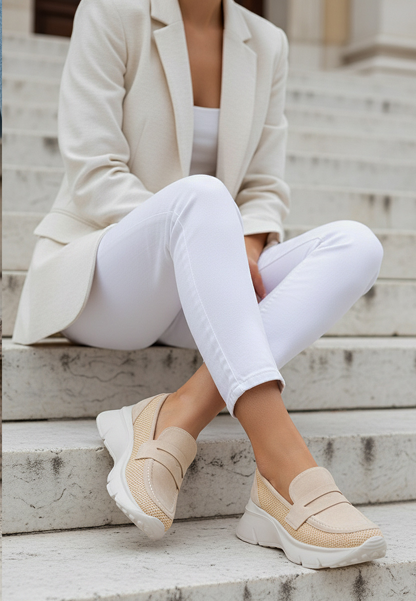 Béžové mokasíny na platformě Almata Béžové mokasíny na platformě Almata