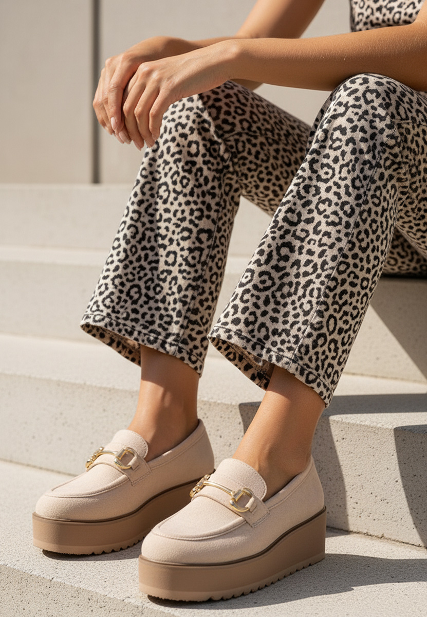 Béžové mokasíny na platformě Leondra V6