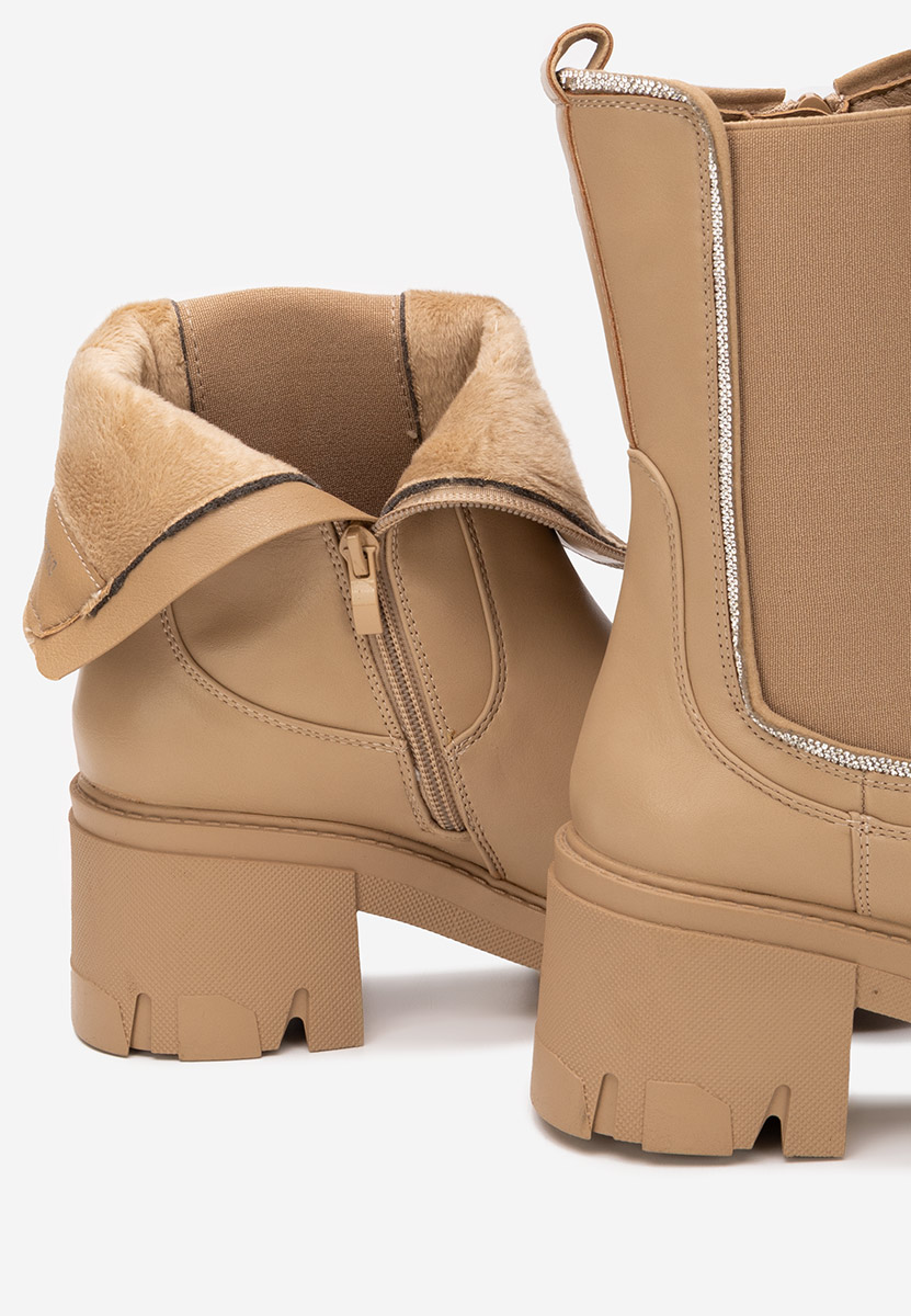 Khaki kotníková obuv Justine