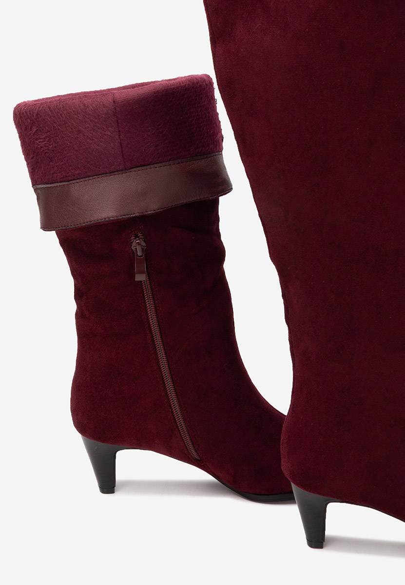 Bordové dámské kozačky Favora