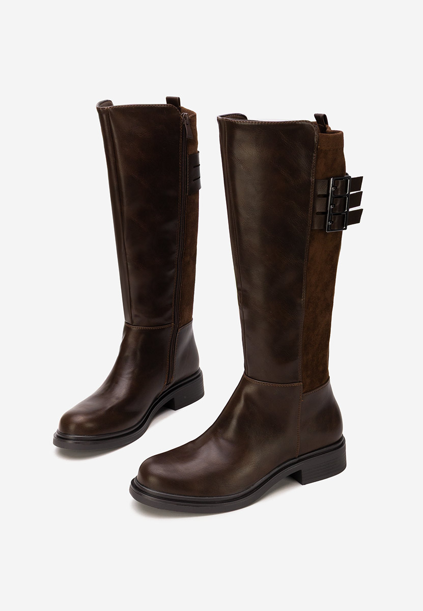 Hnedé dámské kozačky Ludica