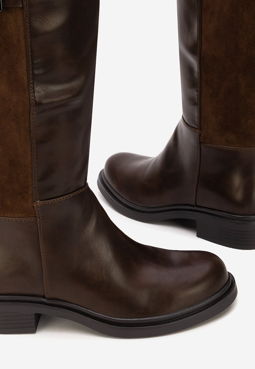 Hnedé dámské kozačky Ludica