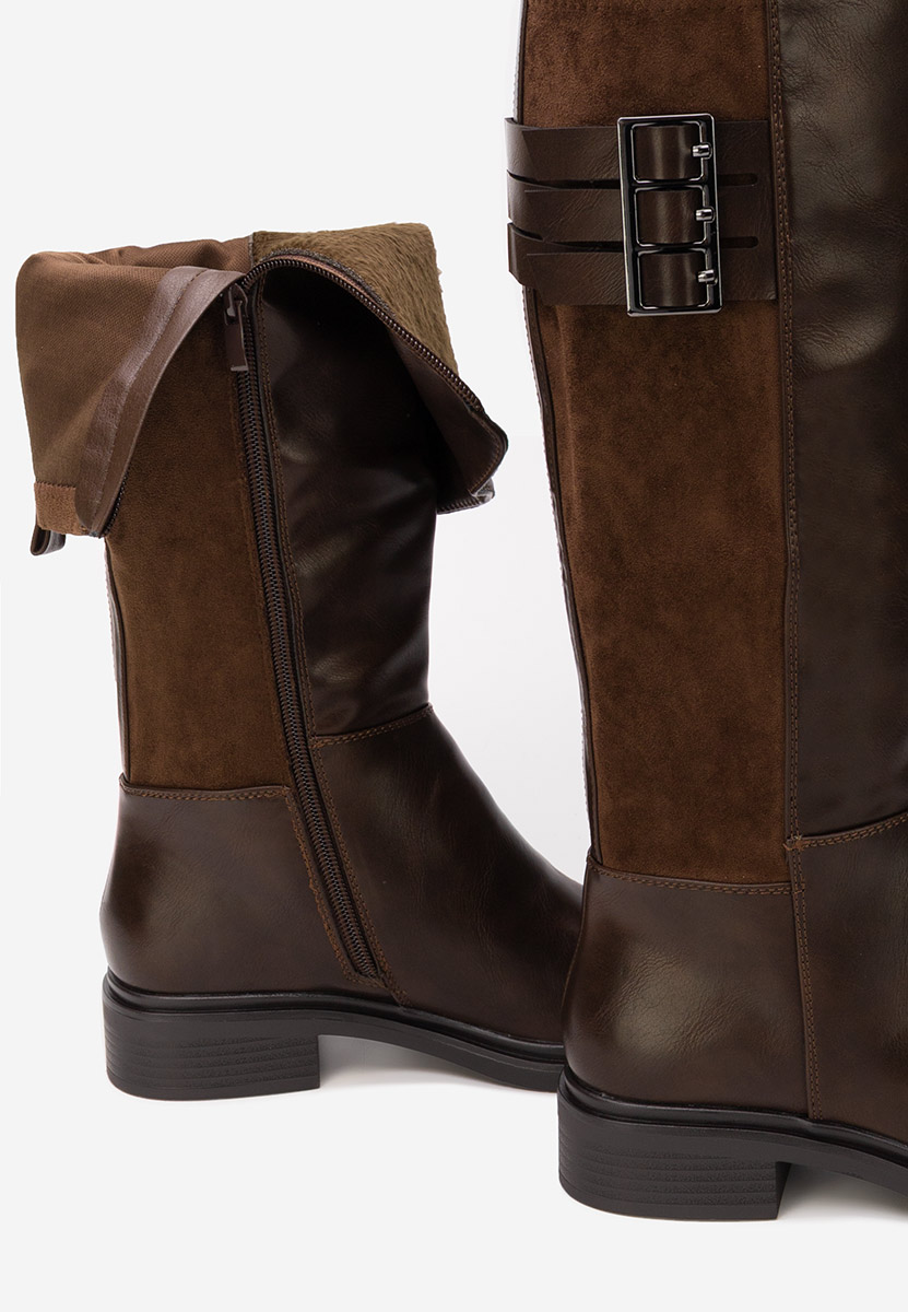 Hnedé dámské kozačky Ludica