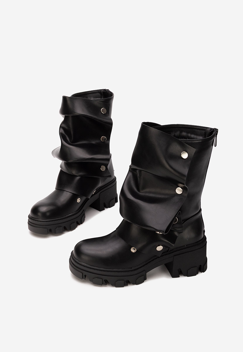 Černé nízké kozačky Valena