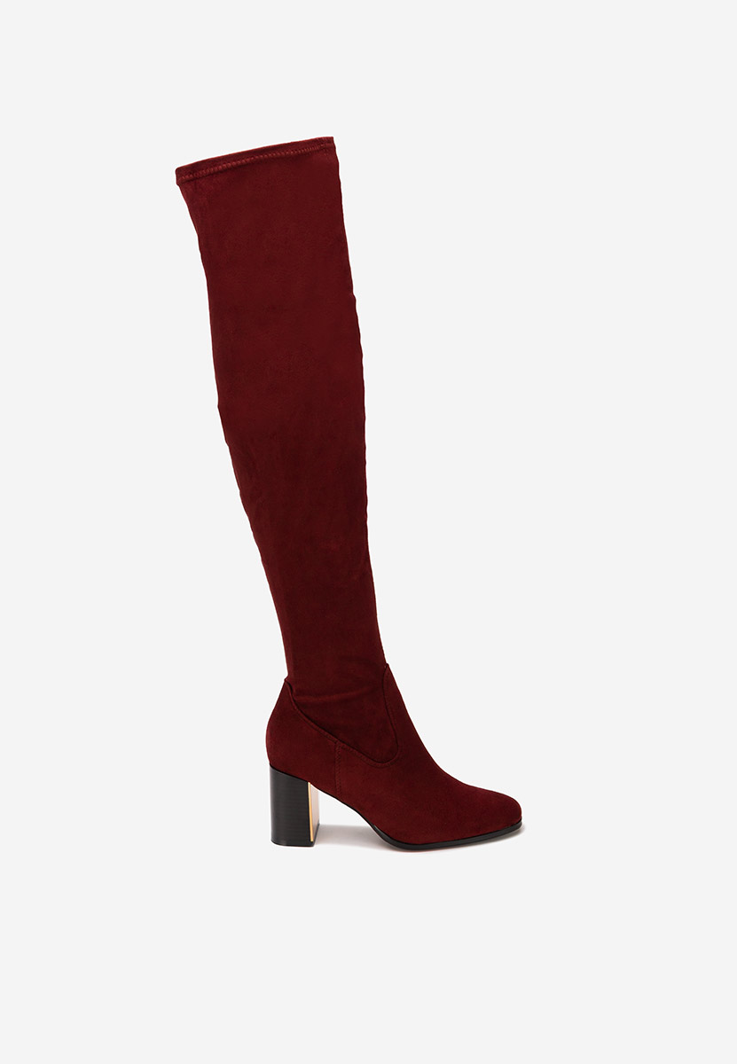 Bordové kozačky nad koleno Jeanne V2