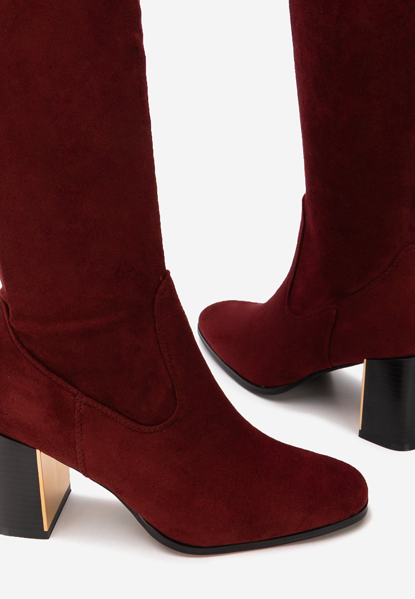 Bordové kozačky nad koleno Jeanne V2