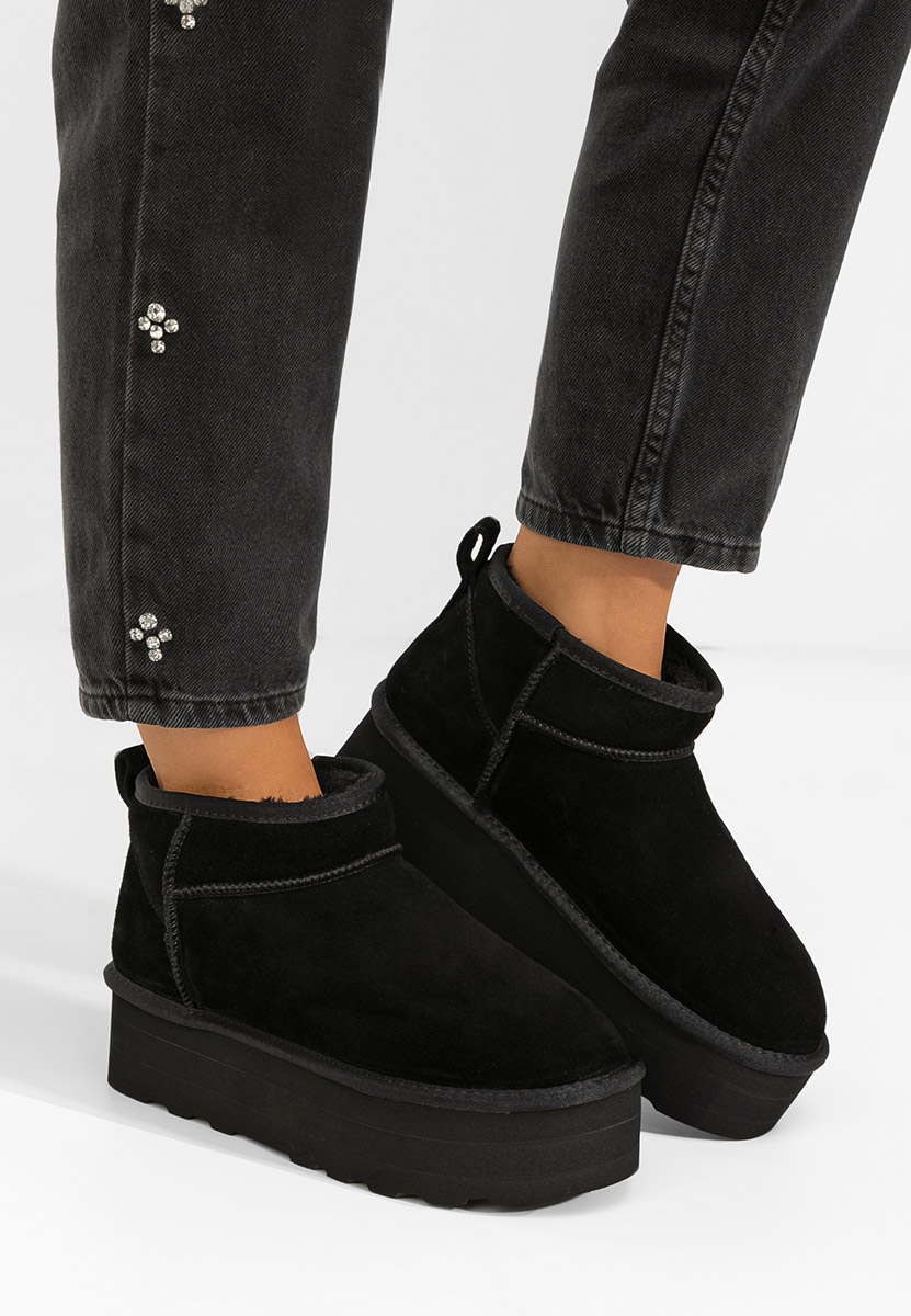 Černé dámské válenky na platformě Fenoria