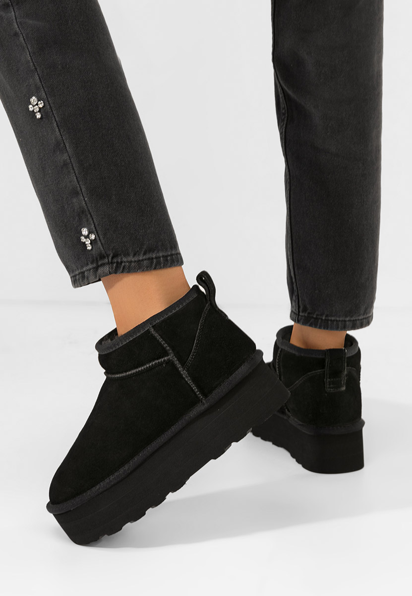 Černé dámské válenky na platformě Fenoria