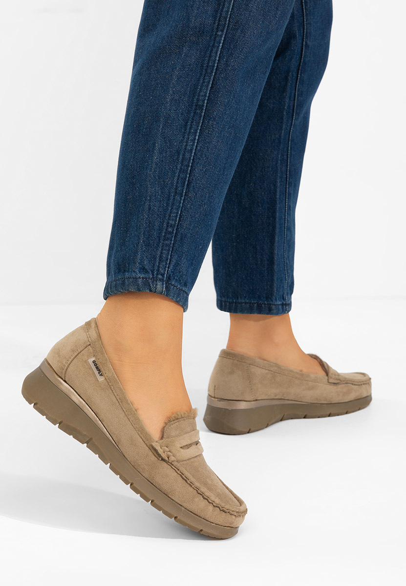 Khaki mokasíny na klínku Hazelia Khaki mokasíny na klínku Hazelia