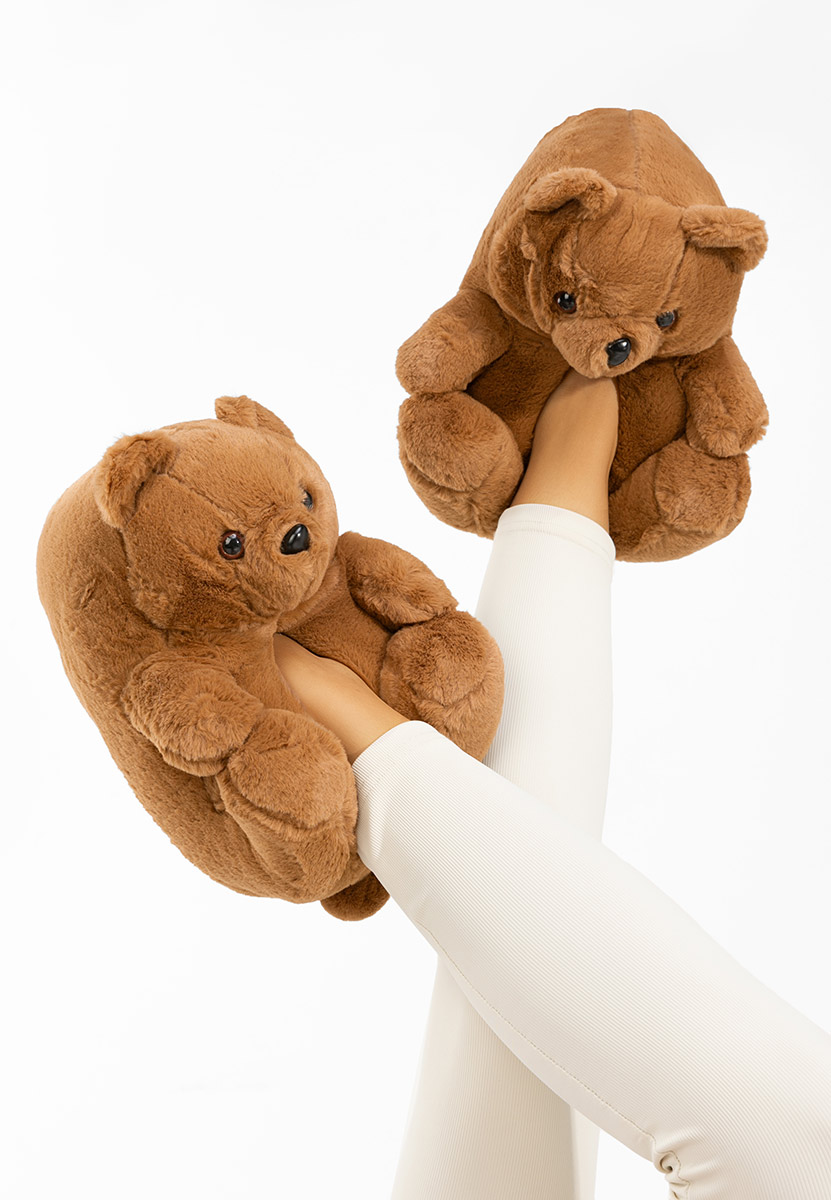 Khaki dámské domácí pantofle Teddy