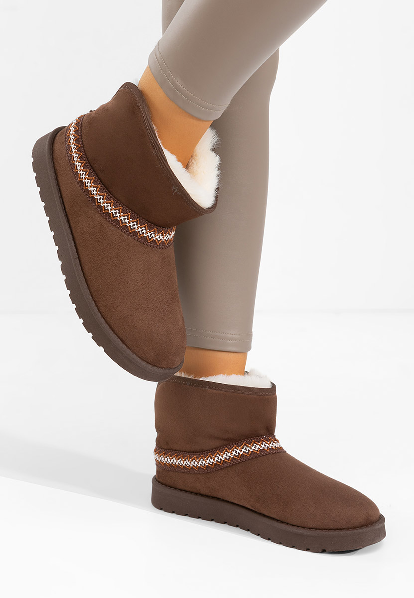 Hnedé kotníkové zimní boty Aliona Hnedé kotníkové zimní boty Aliona