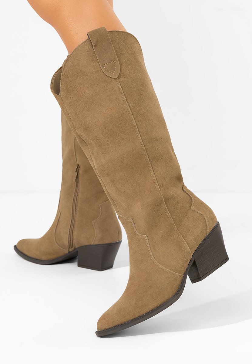 Khaki dámské kozačky Hetafe