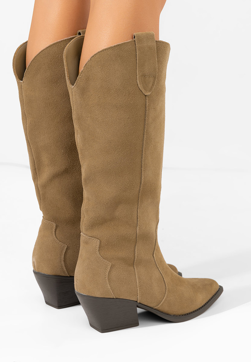 Khaki dámské kozačky Hetafe