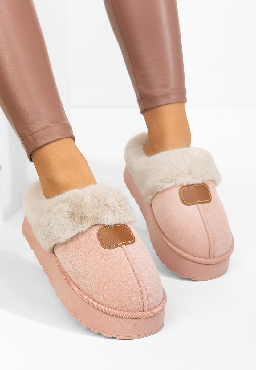 Ružové domácí pantofle Flufina