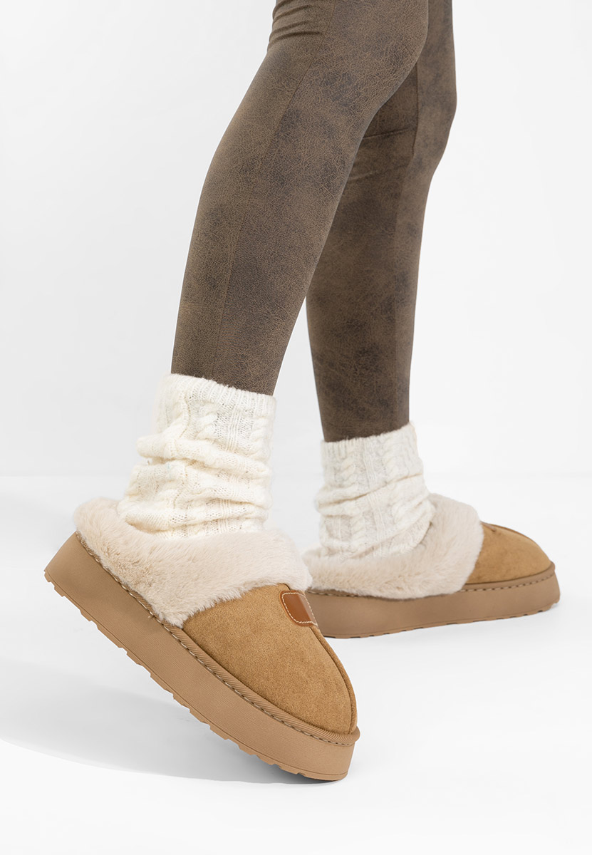 Khaki domácí pantofle Flufina