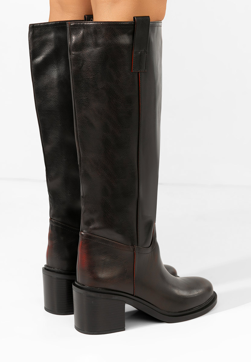  kozačky na podpatku Jasara bordo