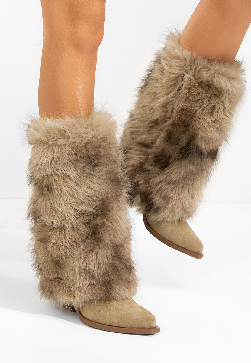 Olive dámské zimní boty Ine kaki