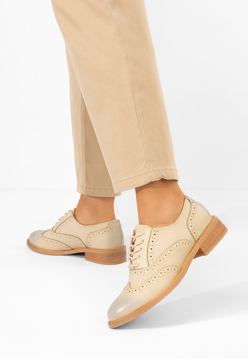 Béžové dámské brogue obuv Cilora Béžové dámské brogue obuv Cilora