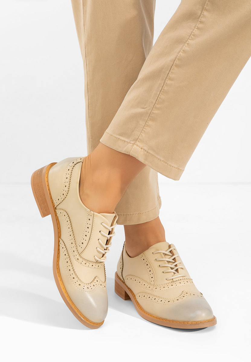 Béžové dámské brogue obuv Cilora Béžové dámské brogue obuv Cilora