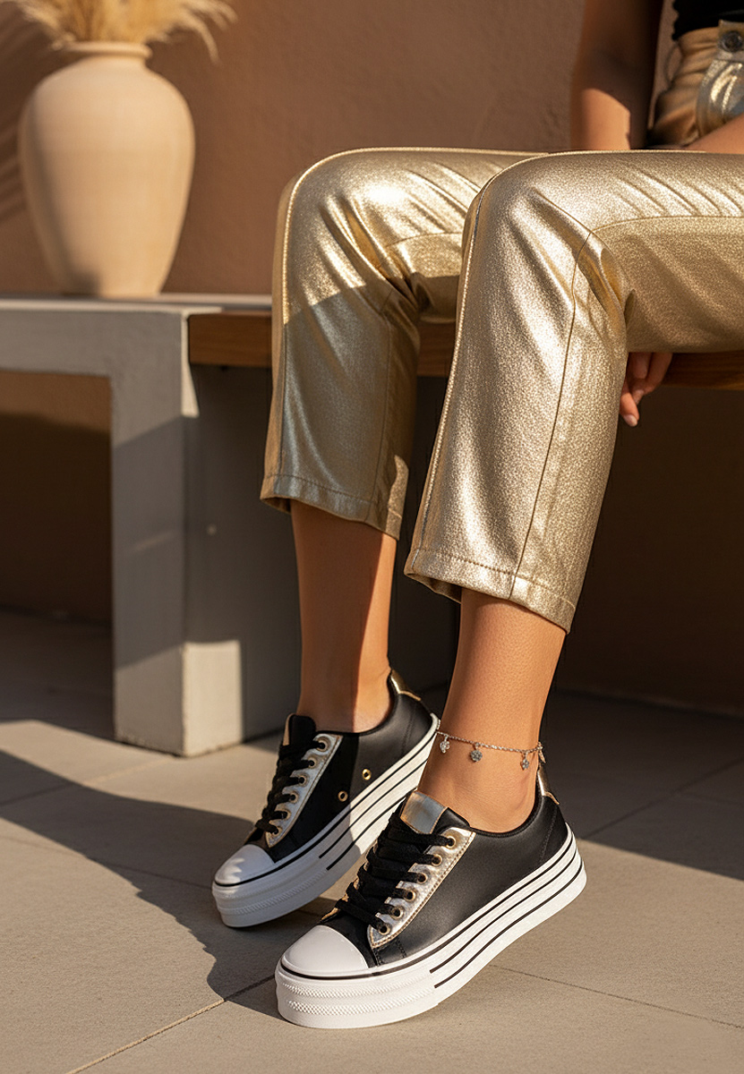 Černé tenisky na platformě Lorraine