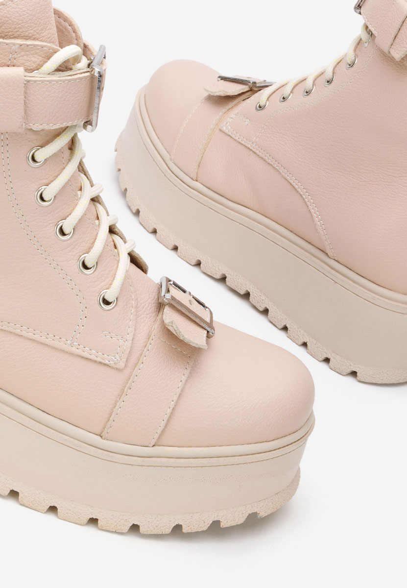 Tělové kožené kotníkové boty Astrid V5