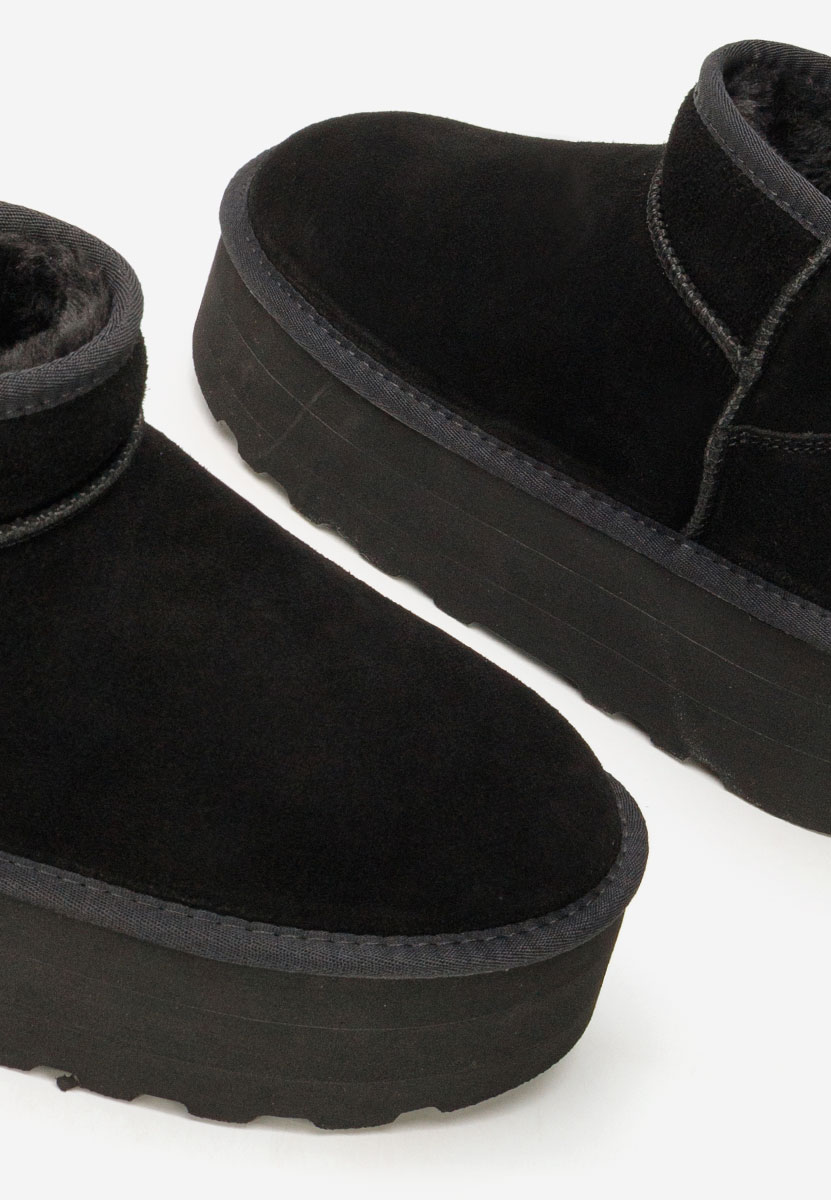 Černé dámské válenky na platformě Fenoria