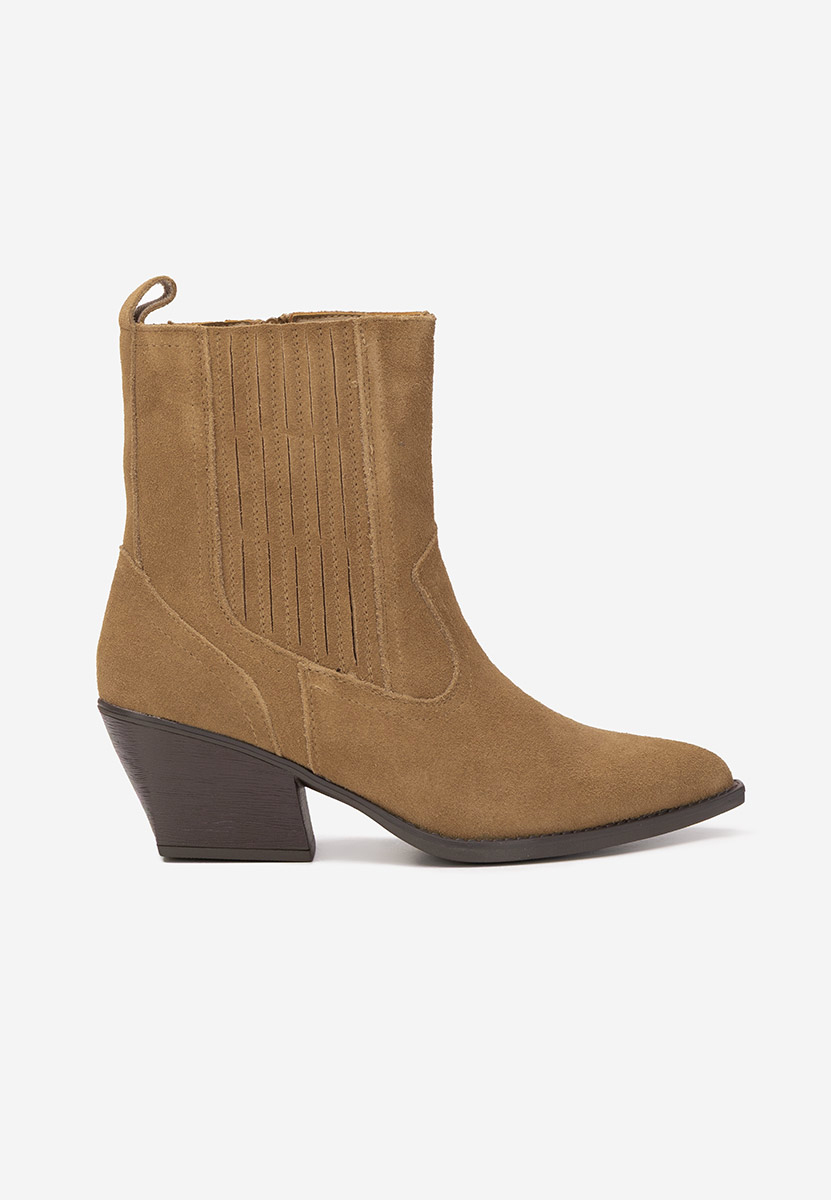 Khaki kotníkové boty cowboy Camela Khaki kotníkové boty cowboy Camela