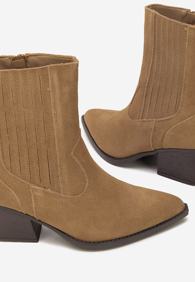 Khaki kotníkové boty cowboy Camela Khaki kotníkové boty cowboy Camela