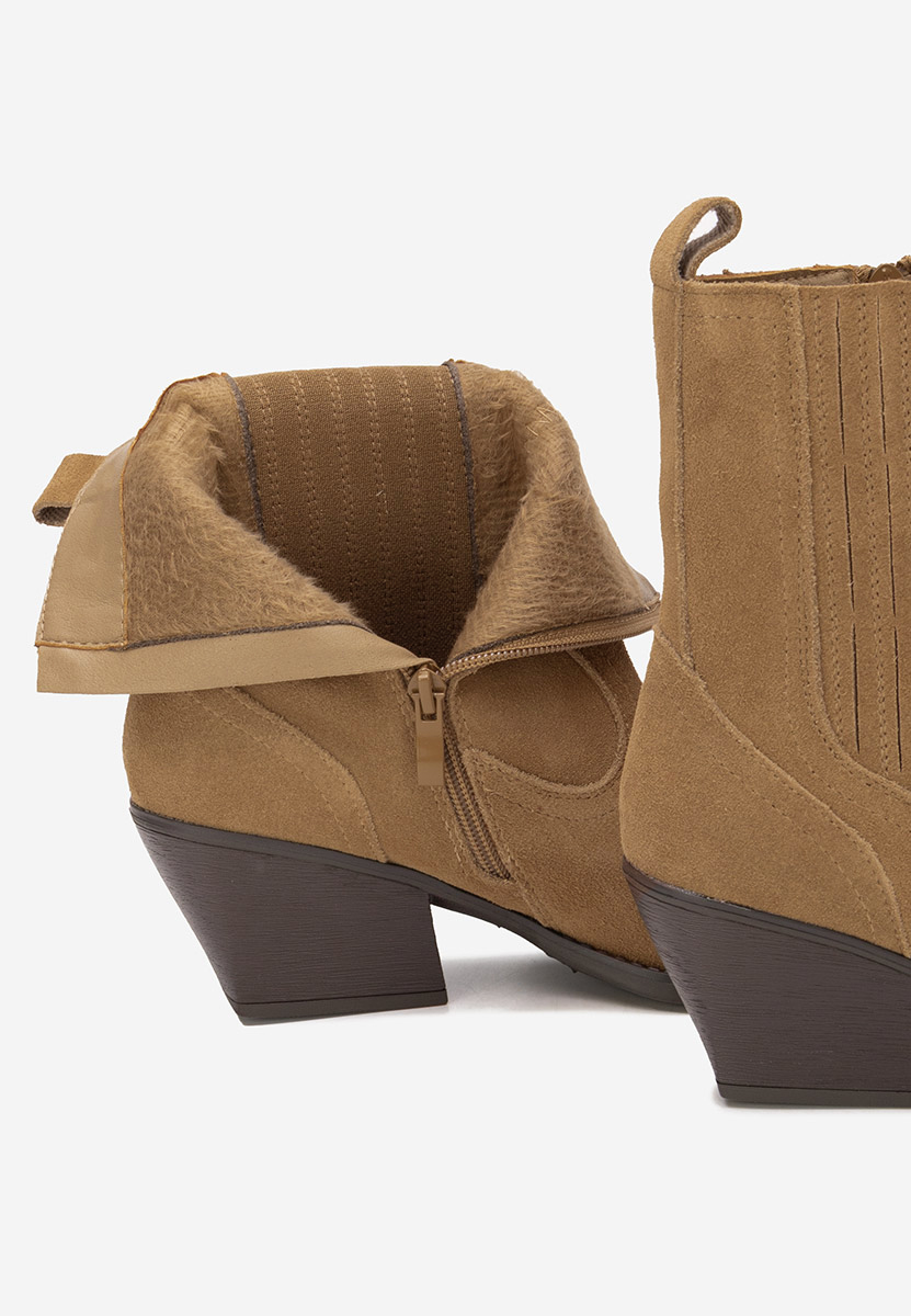Khaki kotníkové boty cowboy Camela Khaki kotníkové boty cowboy Camela