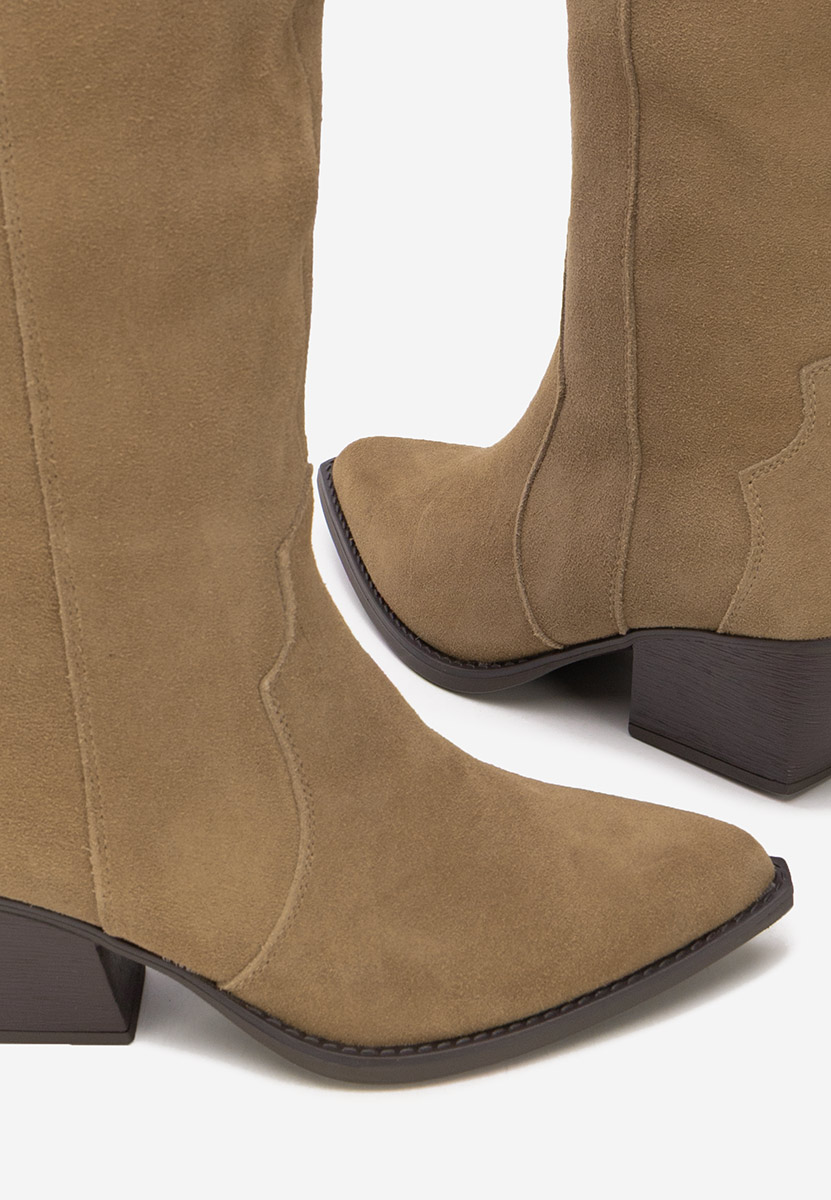 Khaki dámské kozačky Hetafe