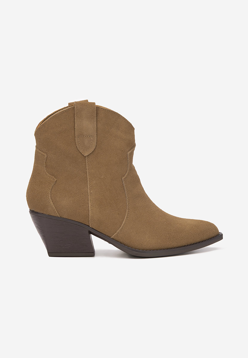 Khaki kotníkové boty cowboy Glavira