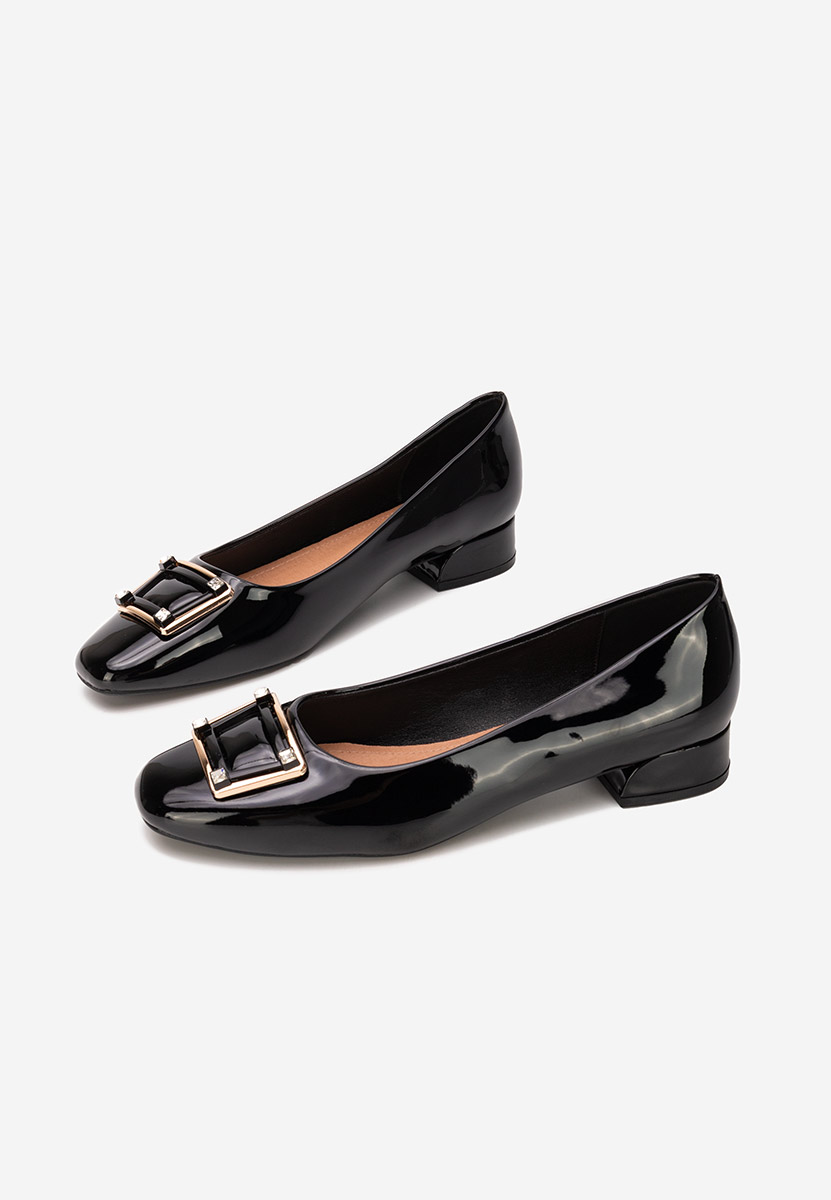 Černé lodičky na nízkém podpatku Huana