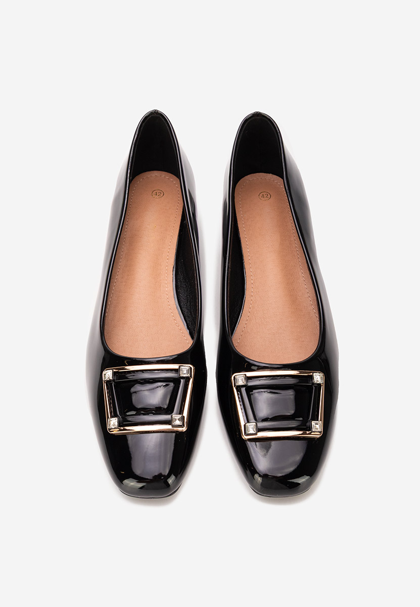 Černé lodičky na nízkém podpatku Huana