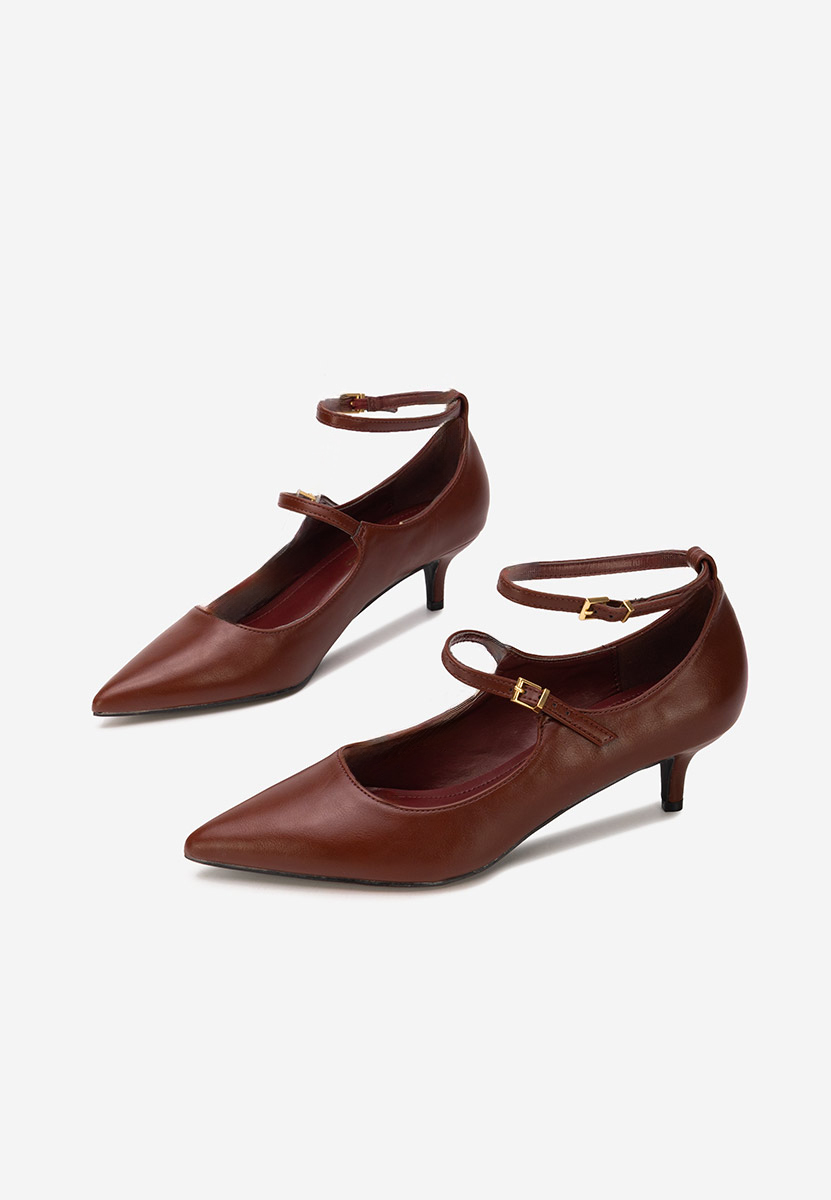 Bordové lodičky na nízkém podpatku Sarla Bordové lodičky na nízkém podpatku Sarla