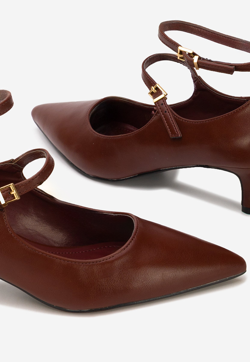 Bordové lodičky na nízkém podpatku Sarla Bordové lodičky na nízkém podpatku Sarla