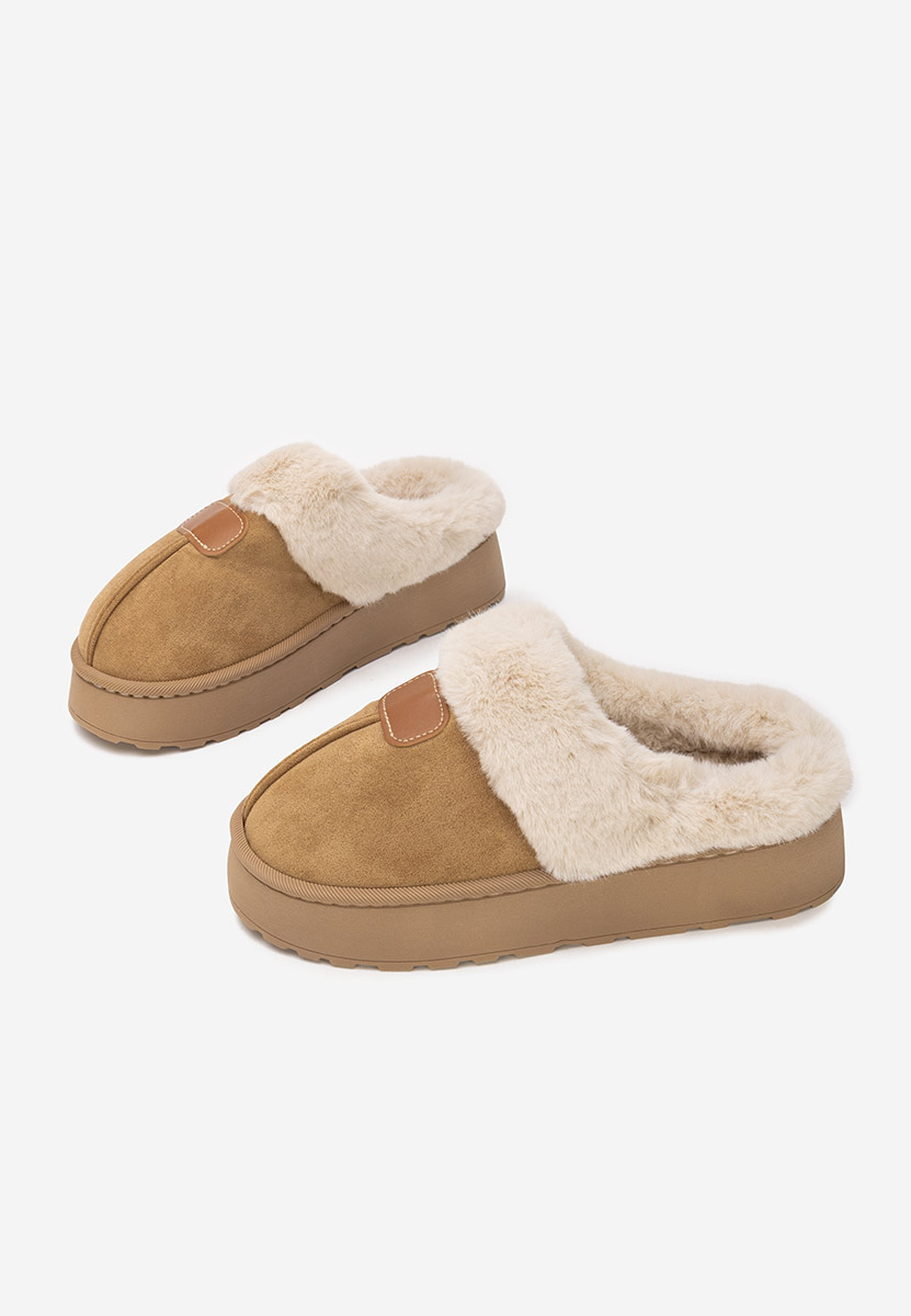 Khaki domácí pantofle Flufina
