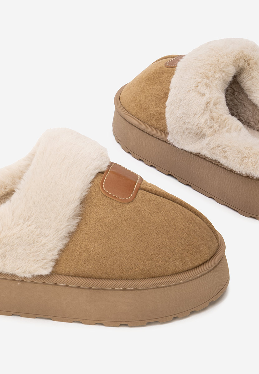 Khaki domácí pantofle Flufina