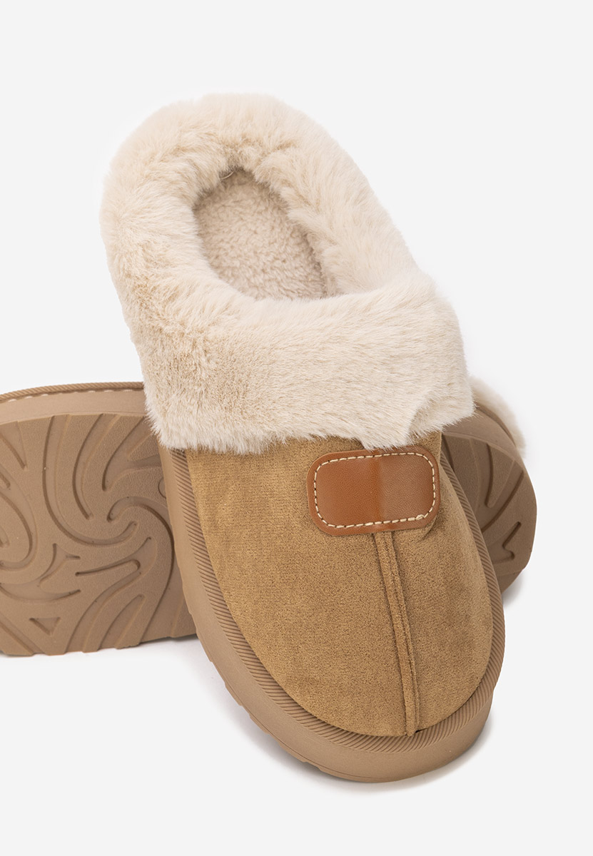 Khaki domácí pantofle Flufina