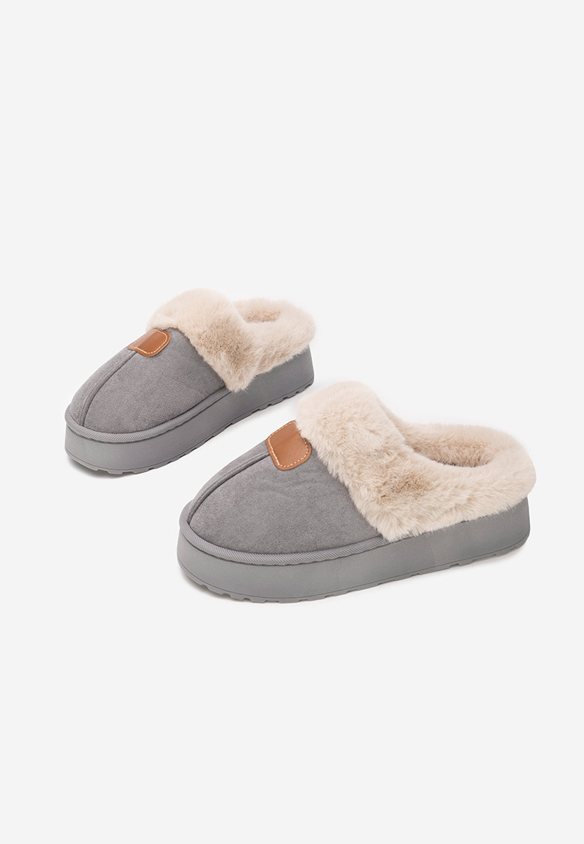 Šedé domácí pantofle Flufina