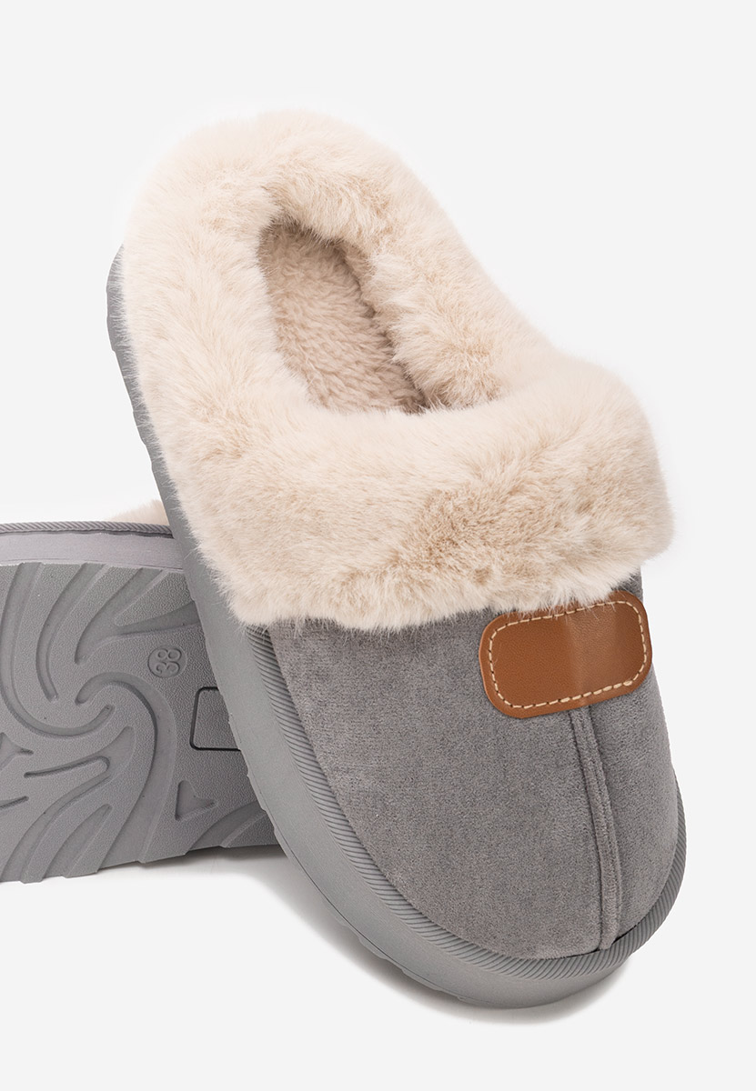 Šedé domácí pantofle Flufina