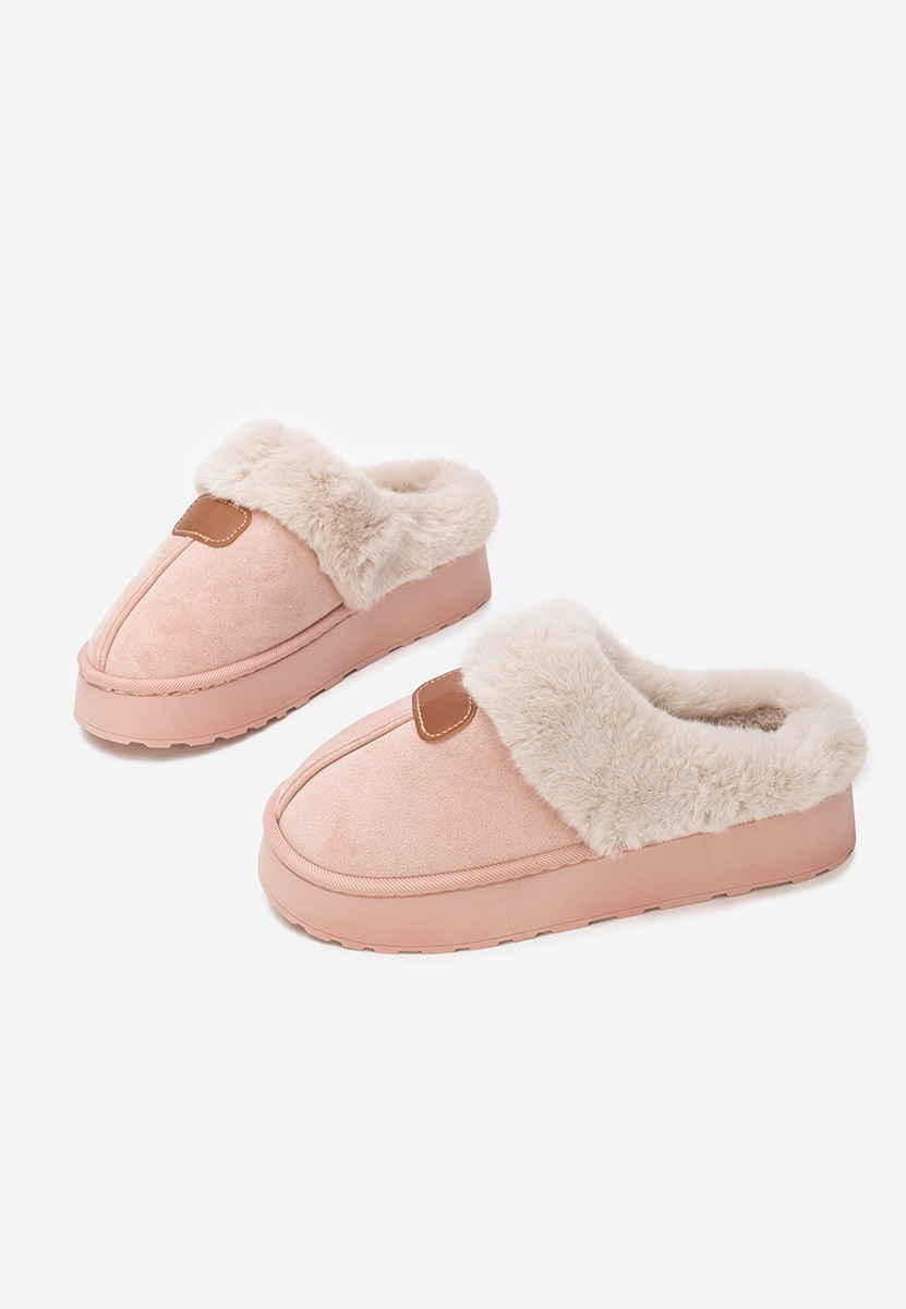 Ružové domácí pantofle Flufina