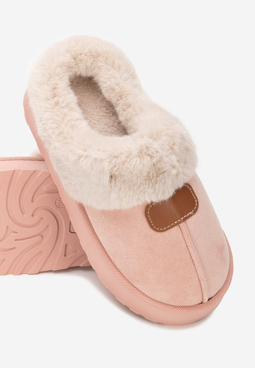 Ružové domácí pantofle Flufina
