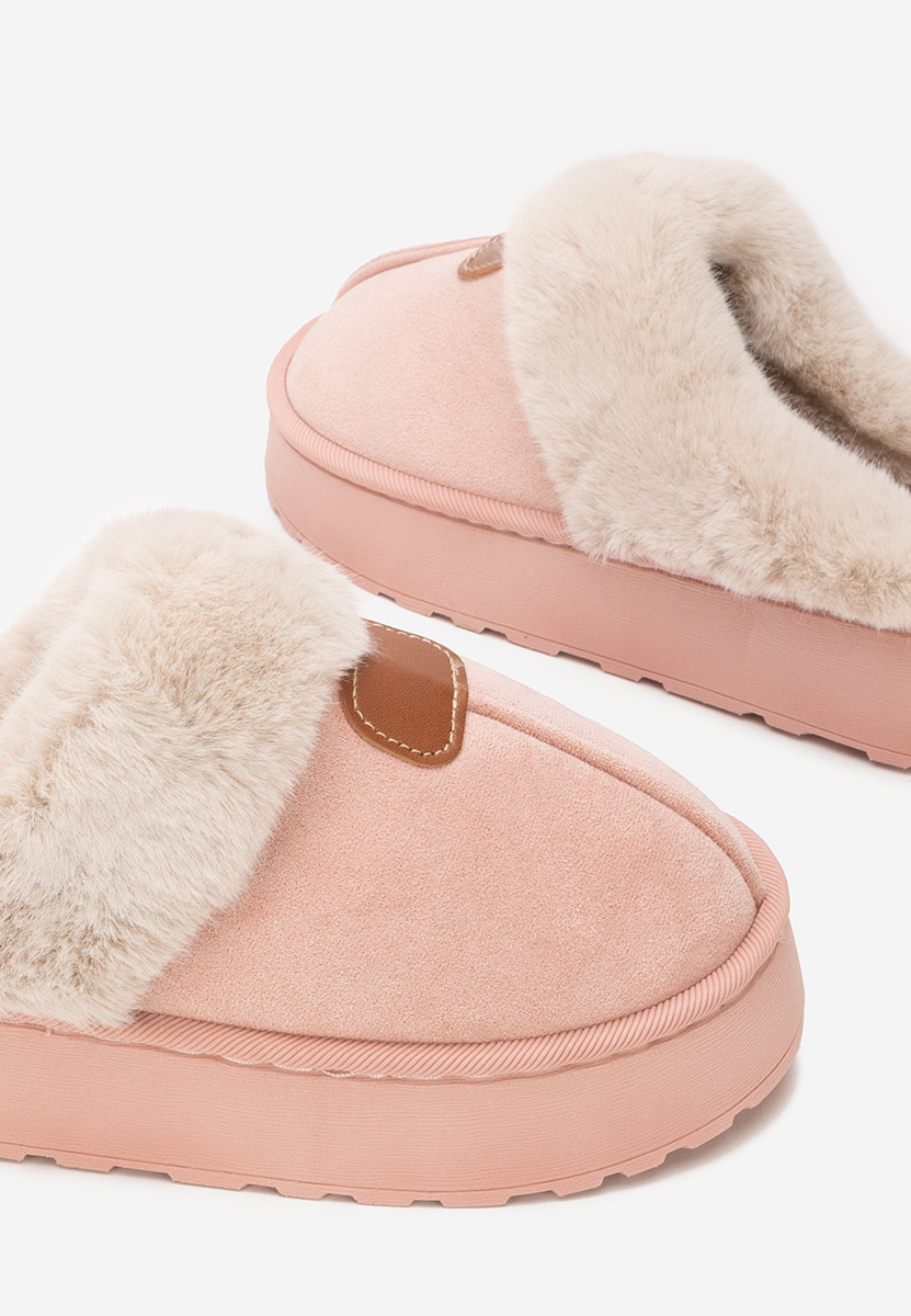 Ružové domácí pantofle Flufina