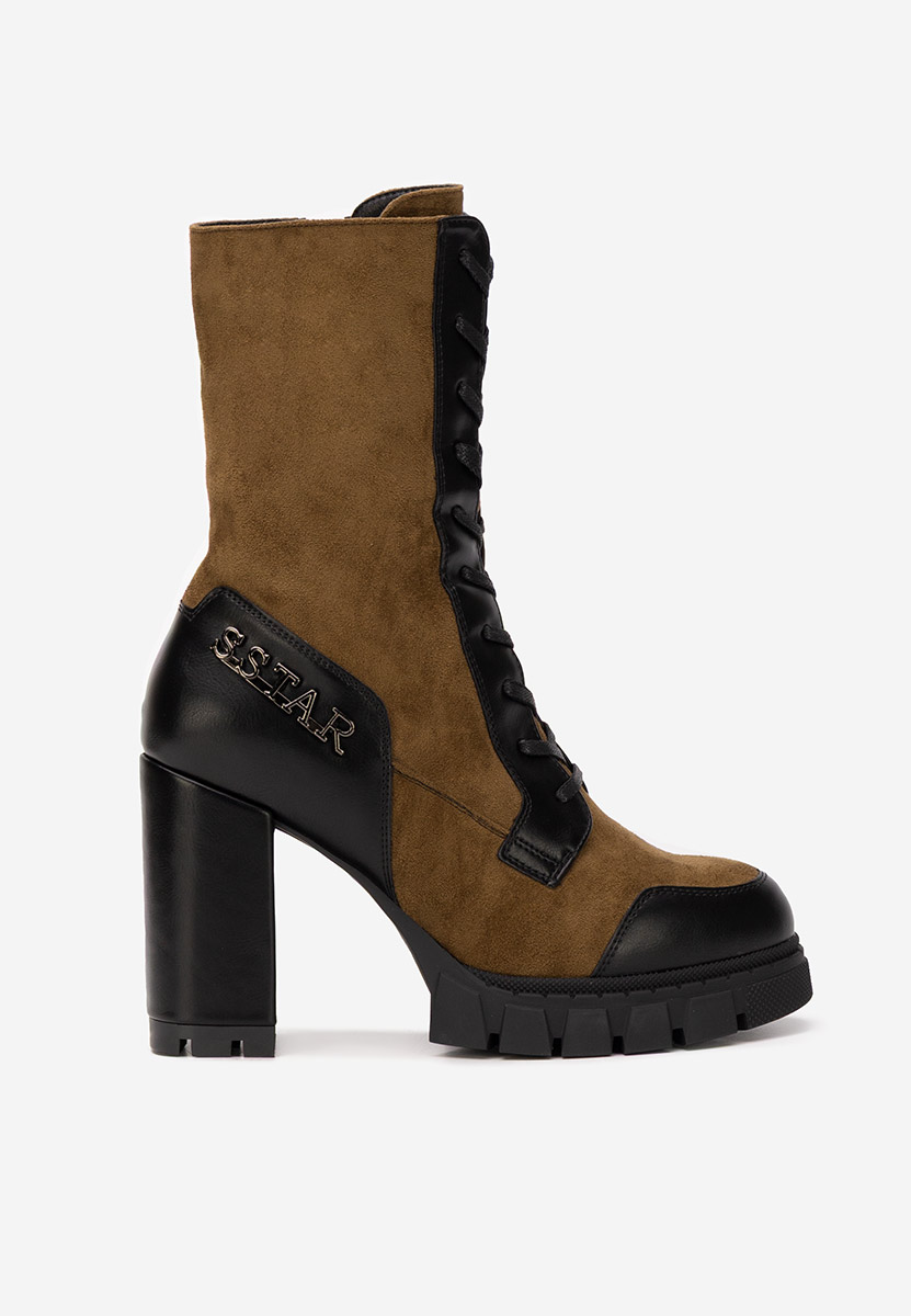 Hnedé kotníkové boty na podpatku Anahi V2