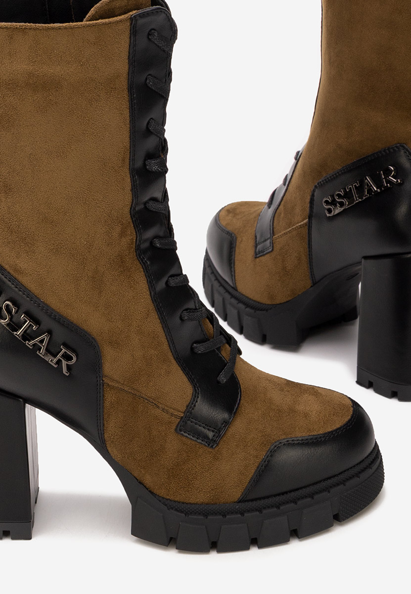 Hnedé kotníkové boty na podpatku Anahi V2